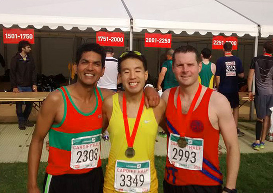 Vince, Andy and Darryll at the Cardiff Half Marathon 2015